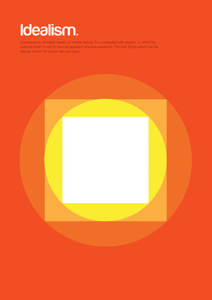 Minimalist posters explain complex philosophical concepts with basic shapes
